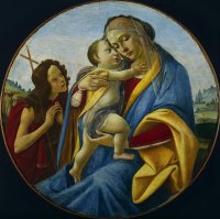 Virgem e Criança com o Jovem São João Batista - Dimensões: 115 cm x 68 cm - Criação: 1490
