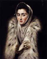 Lady in a Fur Wrap - Dimensões: 62 cm x 59 cm - Criação: 1577 / 1580