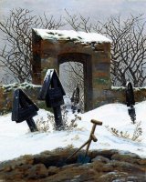 Cemitério sob Neve - Dimensões: 31 cm × 25 cm - Criação: 1826	 