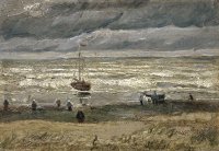 Vista da Praia de Scheveningen com Tempestade - Dimensões:  34,5 cm x 51 cm - Criação: 1882	