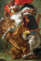 Cavaleiro Árabe Atacado por um Leão - Dimensões: 43,81 cm x 38,1 cm - Criação: 1849 / 1850 	