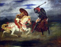 Luta de Cavaleiros no Campo - Dimensões: 81 cm × 65 cm  - Criação: 1824