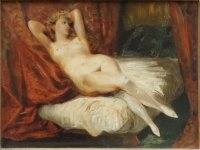 Estudo de Nude Feminino Reclinando em um Divã - Dimensões: 25,9 cm x 33,2 cm - Criação: 1826