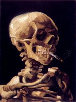 Caveira com Cigarro Aceso - Dimensões: 32 cm × 24,5 cm - Criação: 1885 / 1886