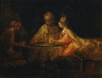 Assuero e Hamã na Festa de Ester - Dimensões: 73 cm x 94 cm- Criação: 1660 