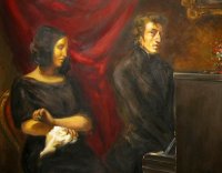 Retrato de Frédéric Chopin e George Sand - Dimensões:  79 cm x 57 cm - Criação: 1838 